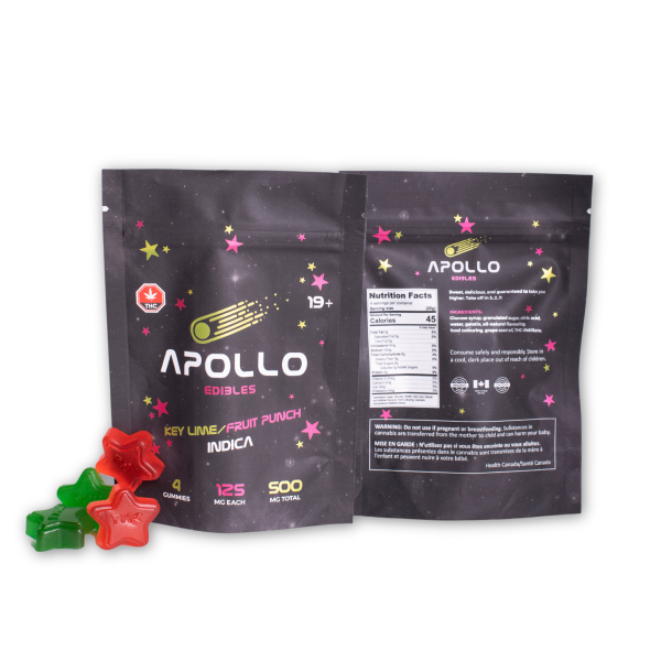 Buy Apollo Key Lime/Fruit Punch Shooting Stars Gummies 500MG THC (INDICA) at MMJ Express Online Shop