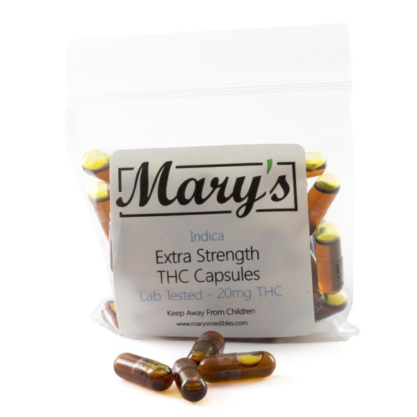 Marys Edibles Indica THC Capsules 20MG