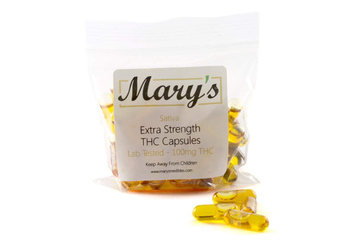 Marys Edibles Sativa THC Capsules 100MG