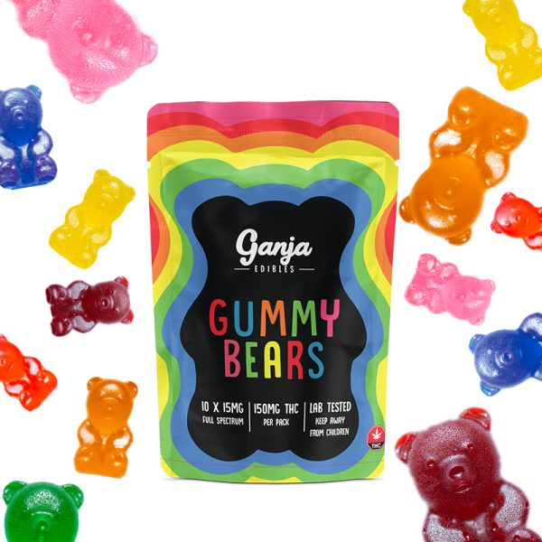 Ganja Edibles - Black Cherry Gummy Bears 150MG THC