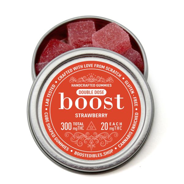Buy Boost Edibles THC Strawberry Gummies 300MG at MMJ Express Online Shop