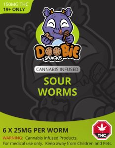 Buy Doobie Snacks - Sour Worms 150MG THC at MMJ Express Online Shop