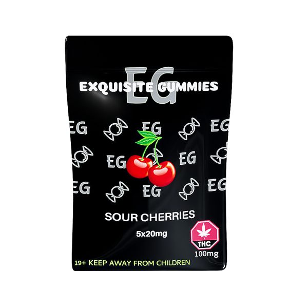 Buy Exquisite Gummies - Sour Cherry 100MG THC at MMJ Express Online Shop