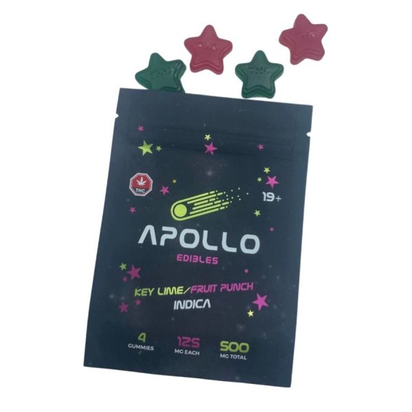 Buy Apollo Edibles - Key Lime/Fruit Punch Shooting Stars 500mg THC Indica at MMJ Express Online Retailer