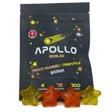 Buy Apollo Edibles - Peach Mango/Pineapple Shooting Stars 300mg THC Sativa at MMJ Express Online Retailer