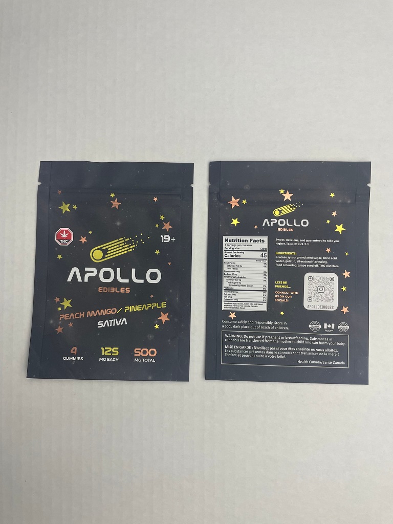 Buy Apollo Edibles - Peach Mango/Pineapple Shooting Stars 500mg THC Sativa at MMJ Express Online Retailer