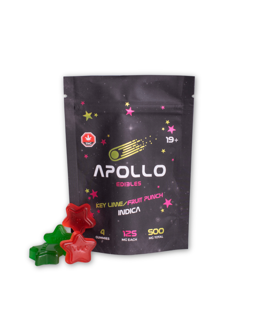 Buy Apollo Key Lime/Fruit Punch Shooting Stars Gummies 500MG THC (INDICA) at MMJ Express Online Shop