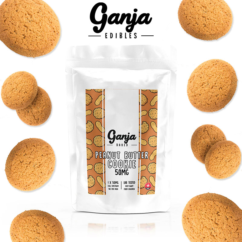 Buy Ganja Edibles - Peanut Butter Cookie 1x 50mg at MMJ Express Online Shop