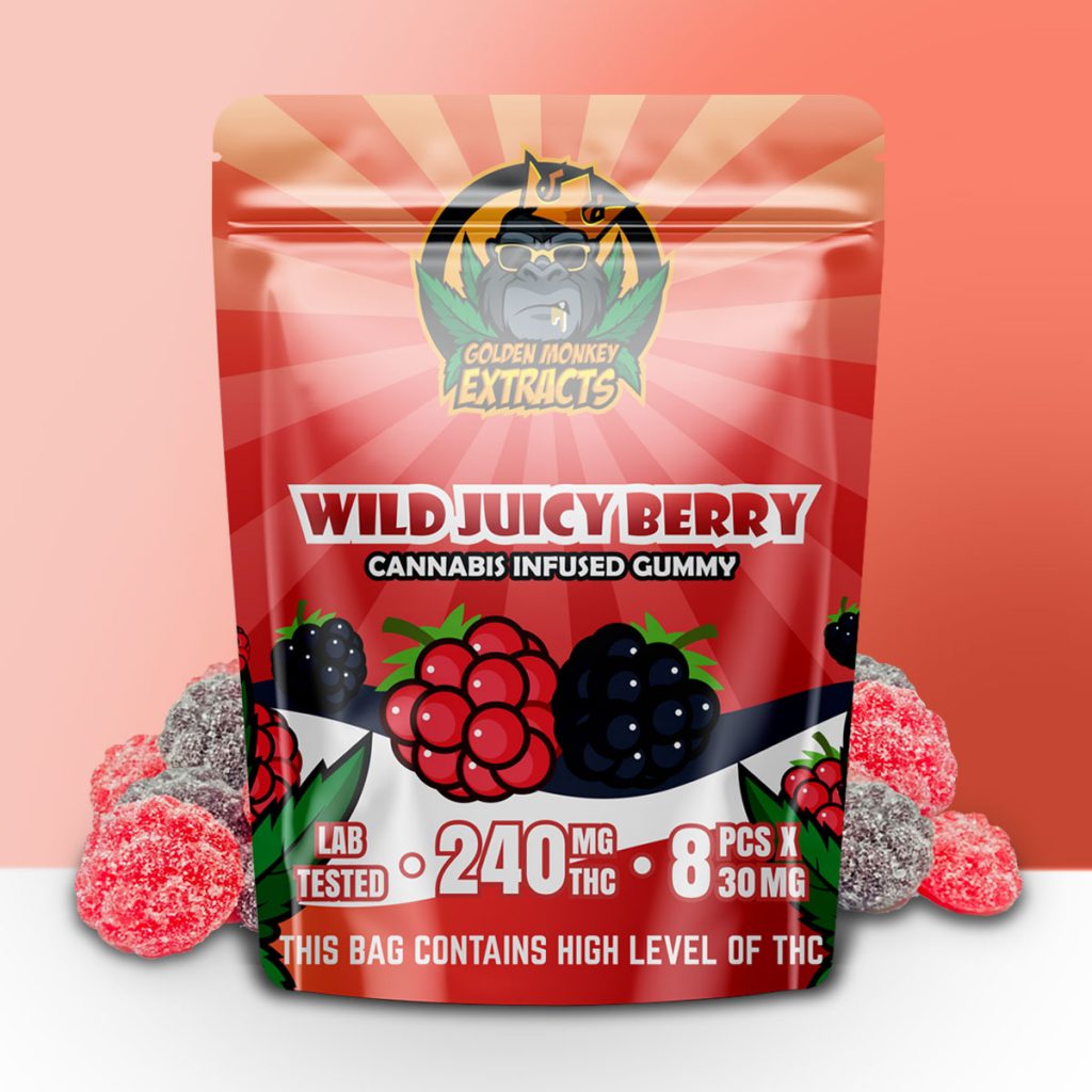 Buy Golden Monkey Extracts - Wild Juicy Berry Gummy 240mg THC at MMJ Express Online Shop