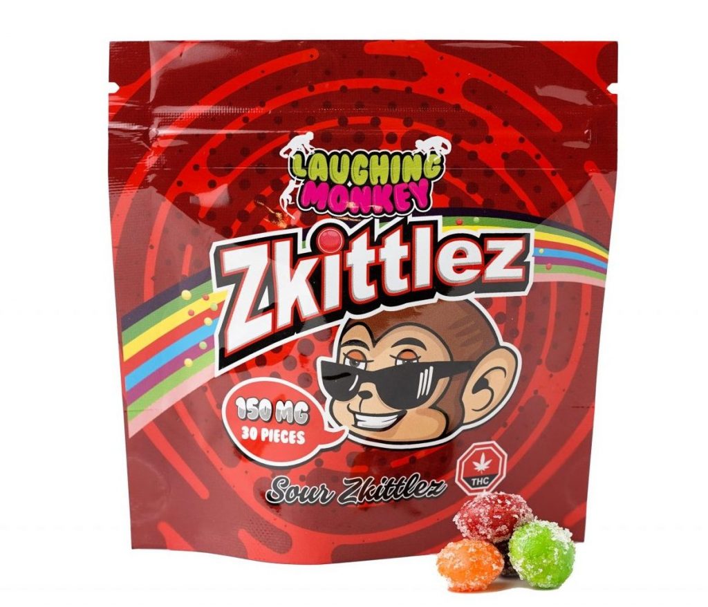 Buy Laughing Monkey - Sour Zkittlez 150mg THC at MMJExpress Online Dispensary