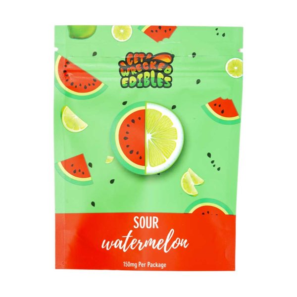 Buy Get Wrecked Edibles - Sour Watermelon Gummies 150mg THC at MMJ Express Online Shop