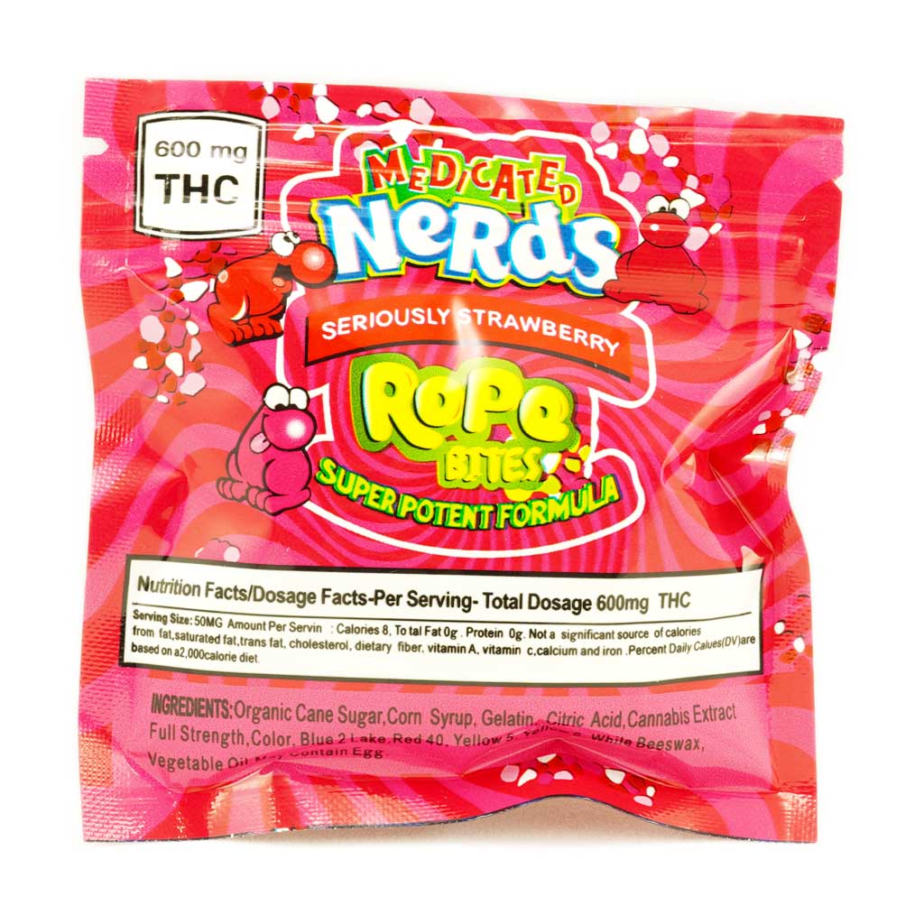Buy Nerd Rope Bites Strawberry 600MG THC at MMJ Express Online Shop