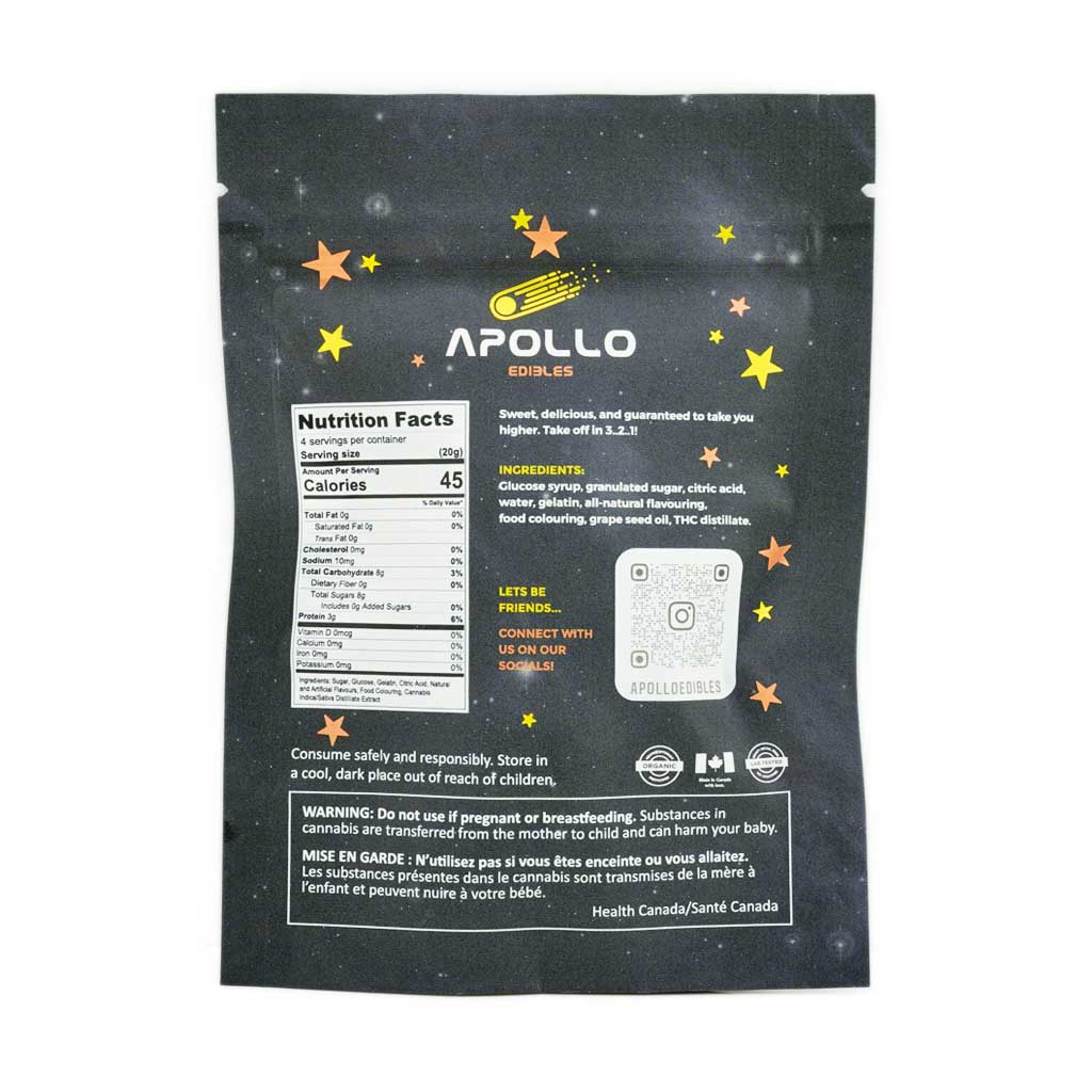Buy Apollo Edibles - Peach Mango/Pineapple Shooting Stars 1000mg THC Sativa at MMJ Express Online Retailer