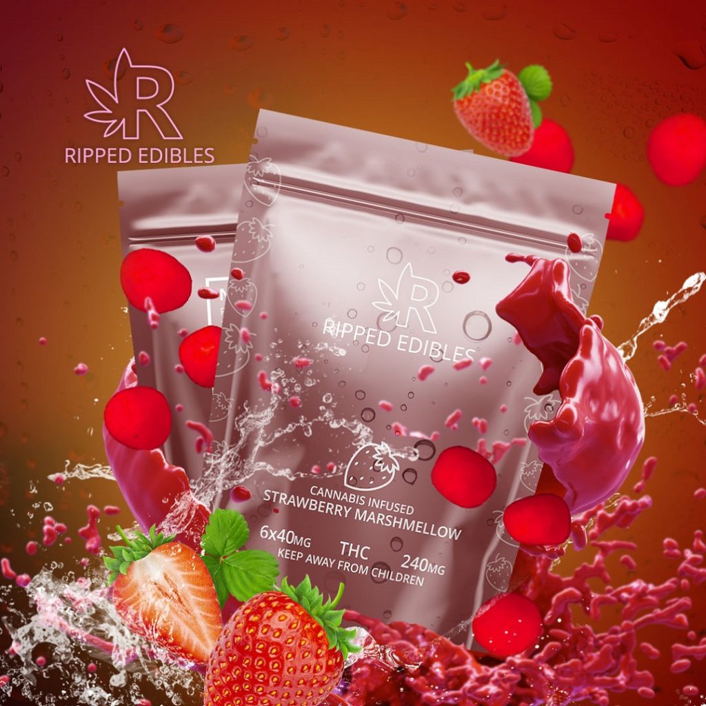 Buy Ripped Edibles - Strawberry Marshmellow 240mg THC THC at MMJ Express Online Shop