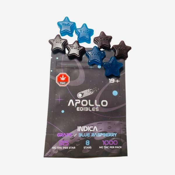 Buy Apollo Edibles - Grape/Blue Raspberry Shooting Stars 1000MG THC Indica at MMJ Express Online Shop