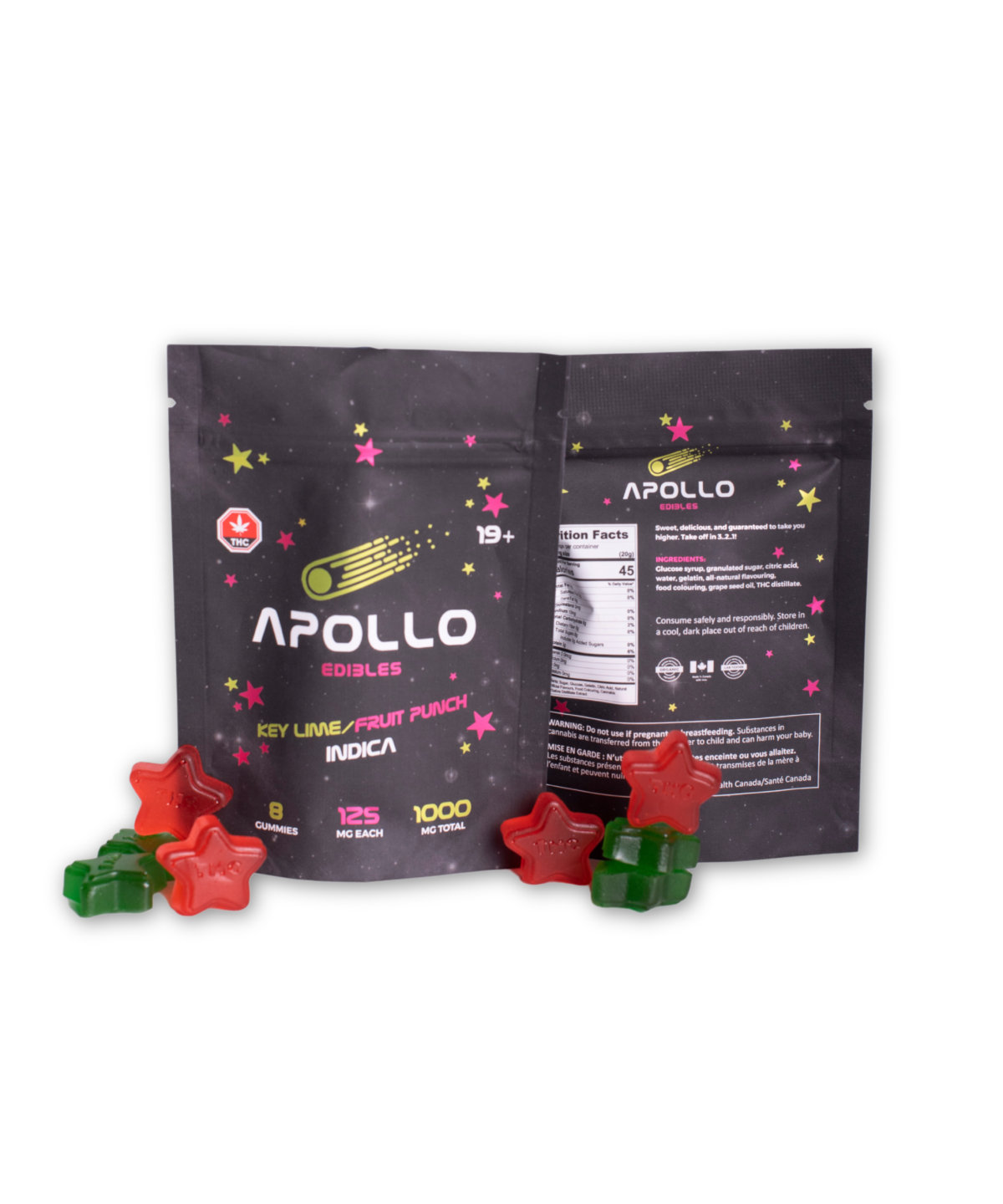 Buy Apollo Key Lime/Fruit Punch Shooting Star Gummies 1000MG THC (INDCA) at MMJ Express Online Shop