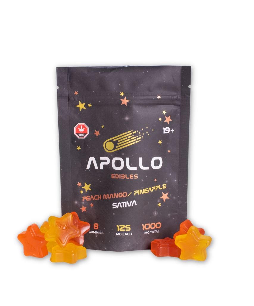Buy Apollo Peach Mango/ Pineapple Shooting Star Gummies 1000MG THC (SATIVA) at MMJ Express Online Shop