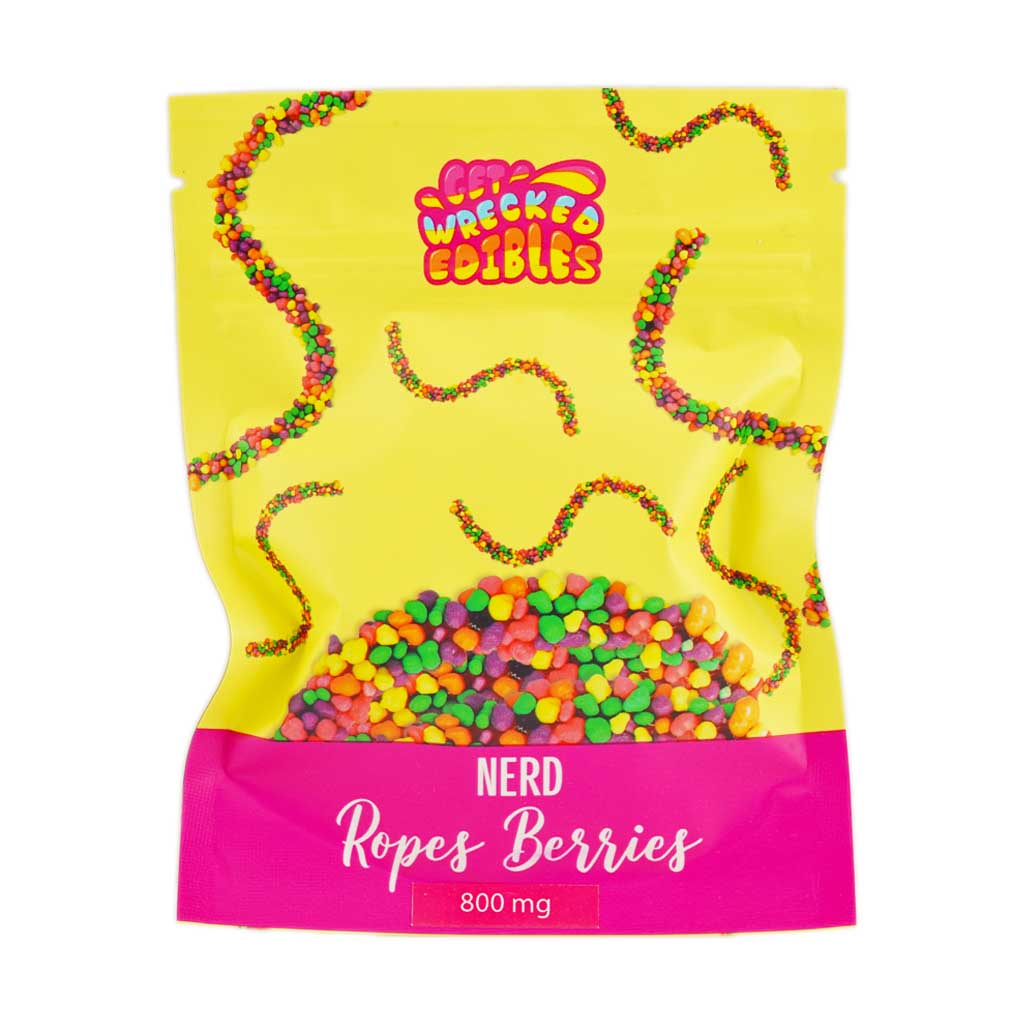 Buy Get Wrecked Edibles - Nerd Ropes Berries 800MG THC at MMJ Express Online Shop