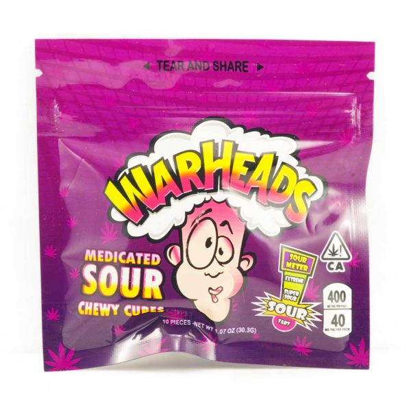 Buy War Heads - Sour Chewy Cubes Tart 400MG THC at MMJ Online Shop