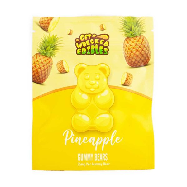 Pineapple weed gummies from Get Wrecked Edibles at online dispensary Canada MMJ Express Dispensary vanacouver. buy weed online.
