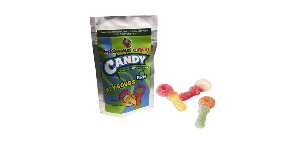 Herbivores Edibles Key Sours weed candy. Sour keys gummies buy online. buy edibles canada.