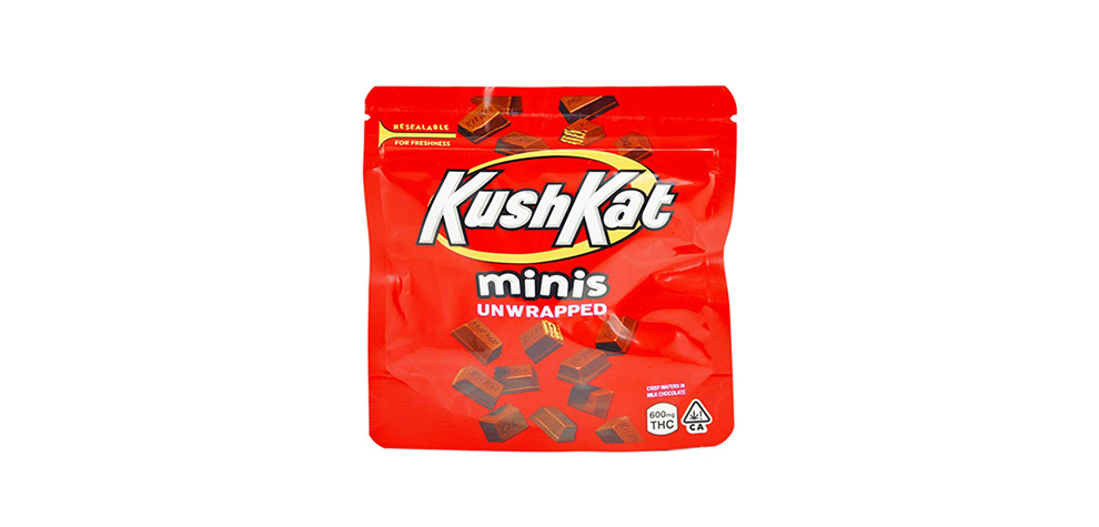 Kush Kat Mini 600MG THC chocolate baked edibles. Edible weed chocolate from online dispensary Canada for edibles online.