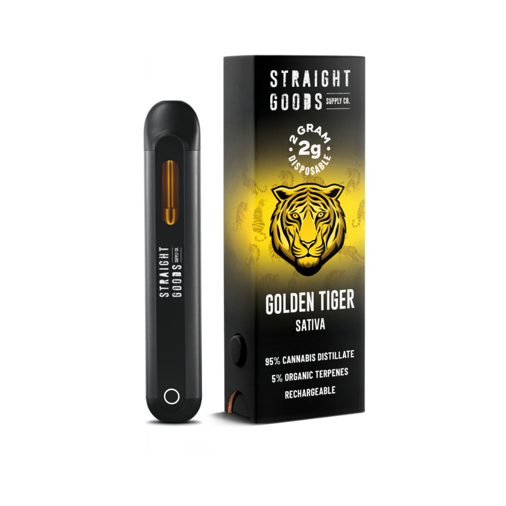Buy Straight Goods - Golden Tiger 2ML Disposable Pen (Sativa) MMJ Express Online Shop