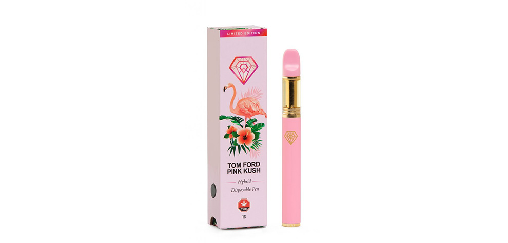 Diamond Concentrates Tom Ford Pink Kush disposable vape pen. ontario marijuana. edibles canada. pot shop to buy weed online. Dispencary.