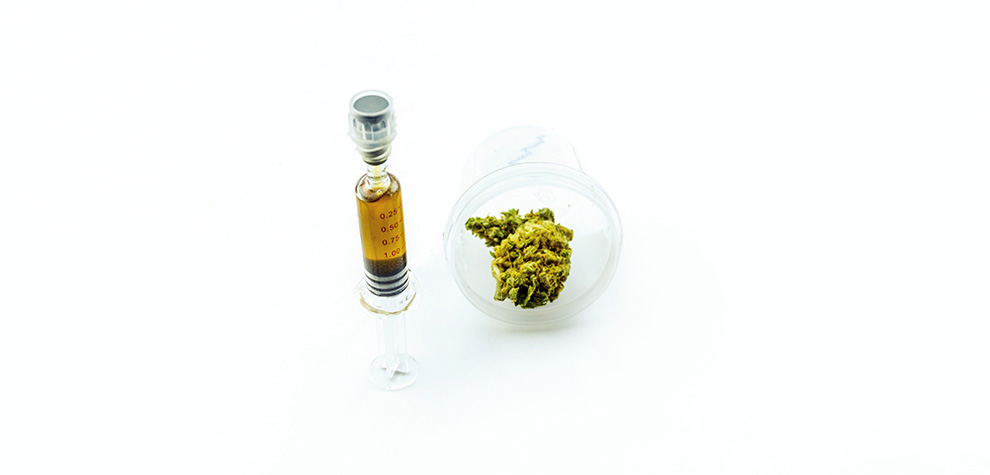 THC distillate syringe and cannabis value buds. marijuana dispensary. budgetbuds. weed edibles. canada weed. Dispensary.