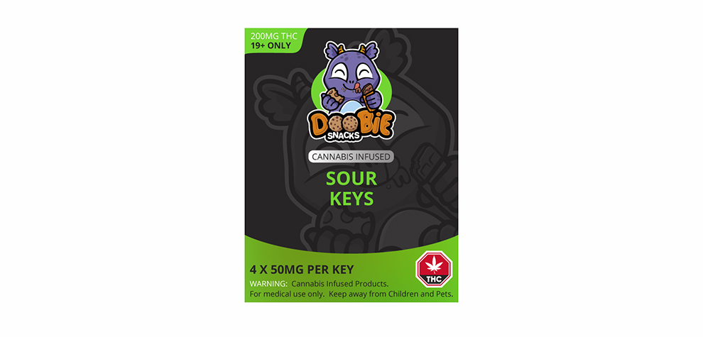 Doobie Snacks cannabis infused Sour Keys gummys from an online dispensary in Canada. BC Cannabis weed store for mail order marijuana. Cannabis Canada.