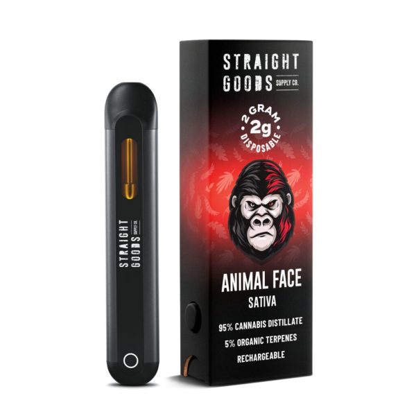 Buy Straight Goods - Animal Face 2ML Disposable Pen (Sativa) MMJ Express Online Shop