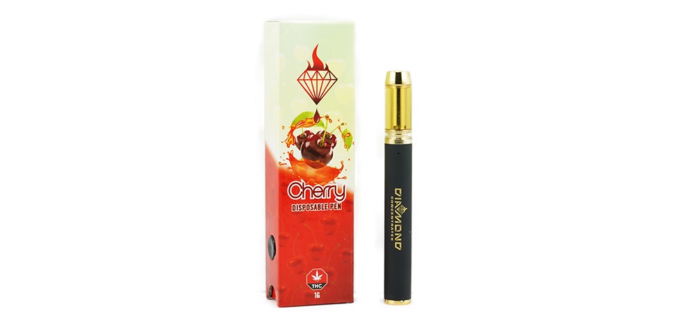 Cherry Disposable Vape Pen for cannabis concentrates, THC oil, and vape cartridges from n online dispensary for mail order marijuana in Canada.