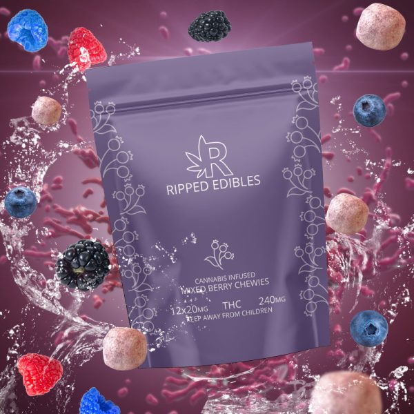 Buy Ripped Edibles - Mixed Berry Chewies Gummies 240MG THC at MMJ Express Online Shop