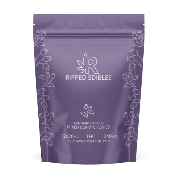 Buy Ripped Edibles - Mixed Berry Chewies Gummies 240MG THC at MMJ Express Online Shop