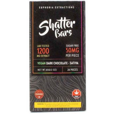Buy Euphoria Extractions Vegan Dark Chocolate Shatter Bar (SATIVA) at MMJ Express Online Shop