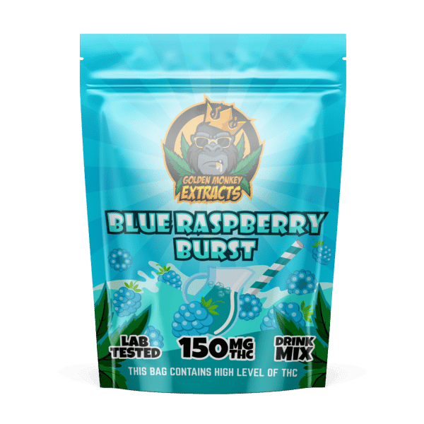 Buy Golden Monkey Extracts – Blue Raspberry Burst Drink Mix 150MG THC at MMJ Express Online Shop