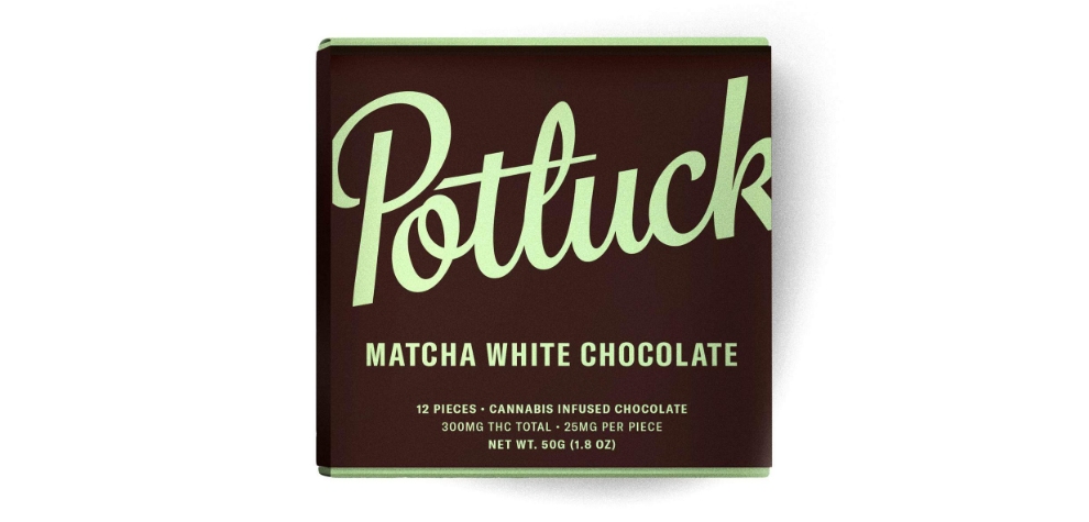 Like mota dark chocolate, potluck macha white chocolate is a THC-infused chocolate product with THC concentrations reaching 300mg. 