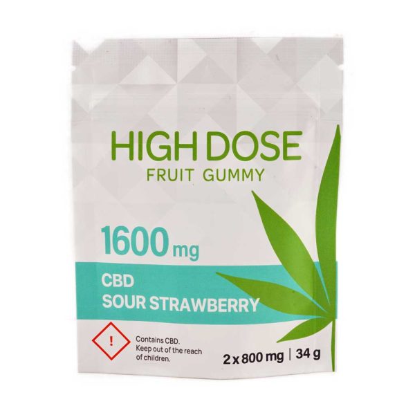 Buy High Dose Fruit Gummy – Extreme Strength Sour Cherry 1600MG THC (SATIVA) at MMJ Express Online Shop