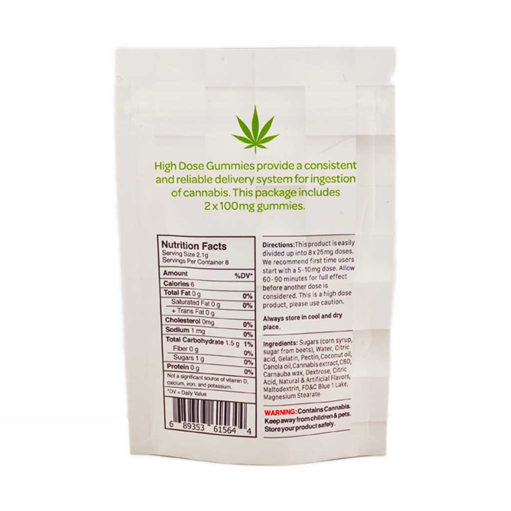 Buy High Dose Fruit Gummy – Sour Raspberry 200MG THC (INDICA) at MMJ Express Online Shop