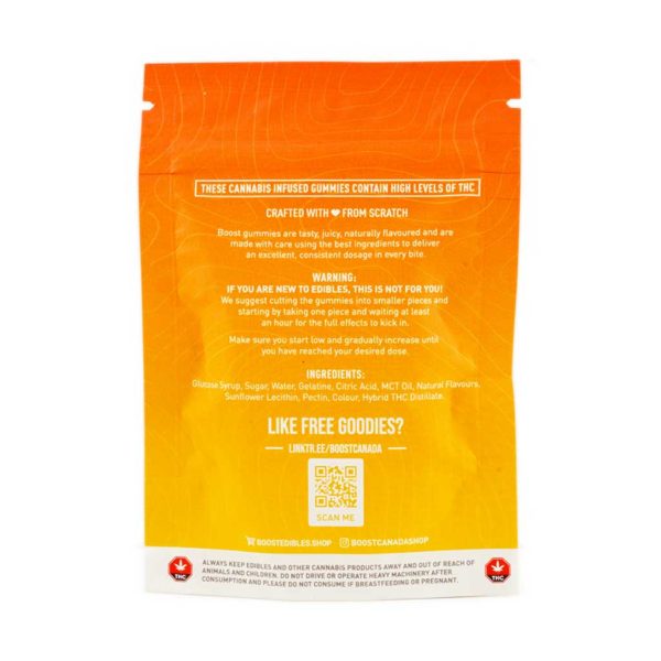 Buy Boost Edibles High Dose – Orange 1000MG THC Gummies at MMJ Express Online Shop