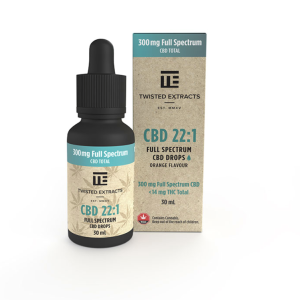 Buy Twisted Extracts 22:1 Full Spectrum Orange Flavoured Oil Drops Tincture (300MG CBD) at MMJ Express Online Shop