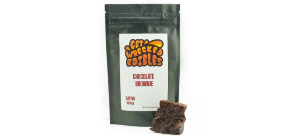 This 100mg chocolate brownie made by Get Wrecked Edibles will quickly become your pick-me-up snack at any time of the day.