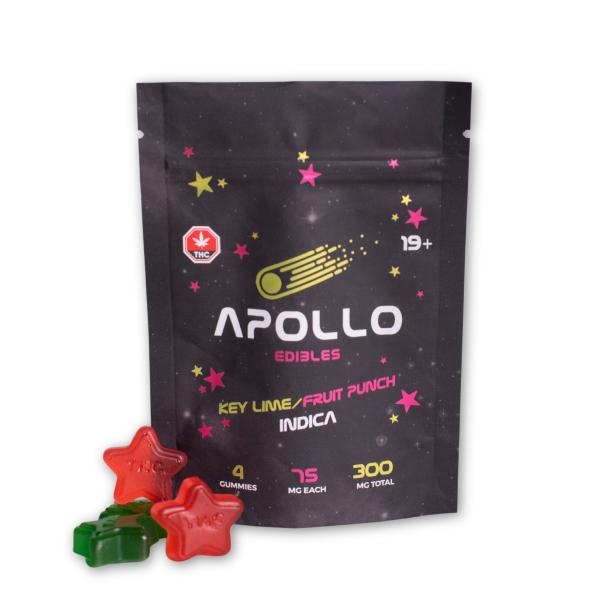 Buy Apollo Edibles - Key Lime/Fruit Punch Shooting Stars 300MG THC (INDICA) at MMJ Express Online Shop