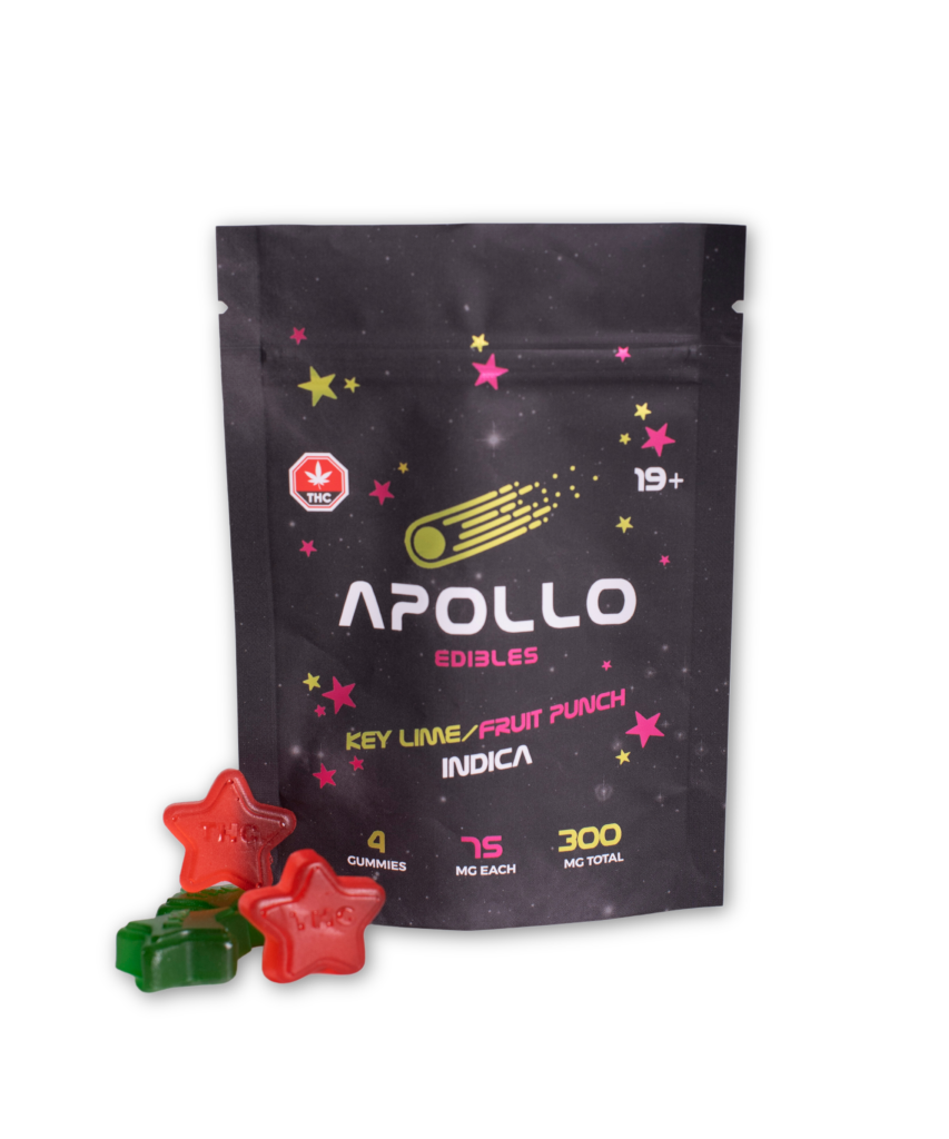 Buy Apollo Edibles - Key Lime/Fruit Punch Shooting Stars 300MG THC (INDICA) at MMJ Express Online Shop