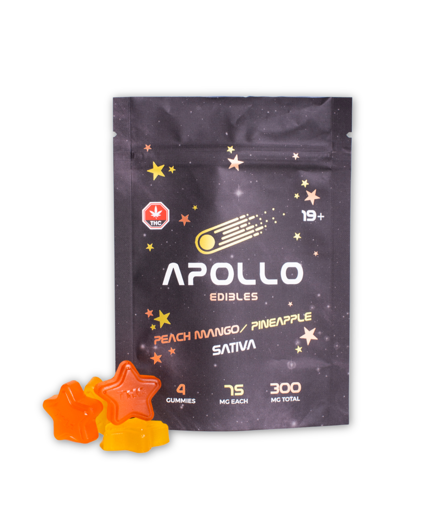 Buy Apollo Edibles - Peach Mango/Pineapple Shooting Stars 300MG THC (SATIVA) at MMJ Express Online Shop
