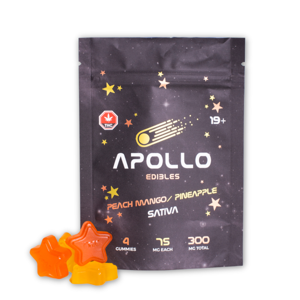 Buy Apollo Edibles - Peach Mango/Pineapple Shooting Stars 300MG THC (SATIVA) at MMJ Express Online Shop