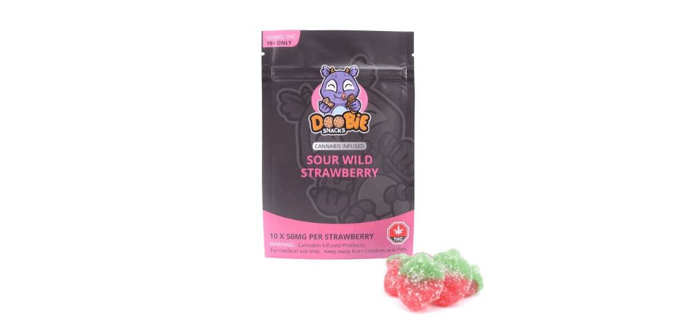 The Doobie Snacks – Sour Wild Strawberry 500MG THC is one of the most popular edible weed gummies you'll find at MMJ Express. 