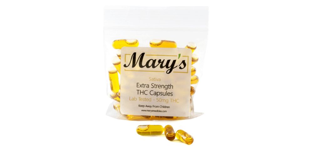 The Mary’s Medibles – THC Capsules 50MG (SATIVA) is the best option for consumers looking to improve energy levels and spark creativity. 