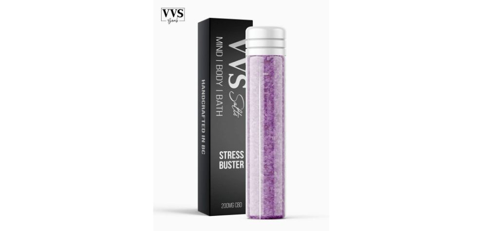 The VVS Bath Salts – Stress Buster 200MG CBD is the ideal alternative to your favourite bath bomb. 