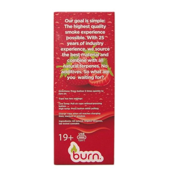 Buy Burn Extracts – Strawberry Cough 3ML Mega Sized Disposable Pen (Sativa) at MMJ Express Online Shop